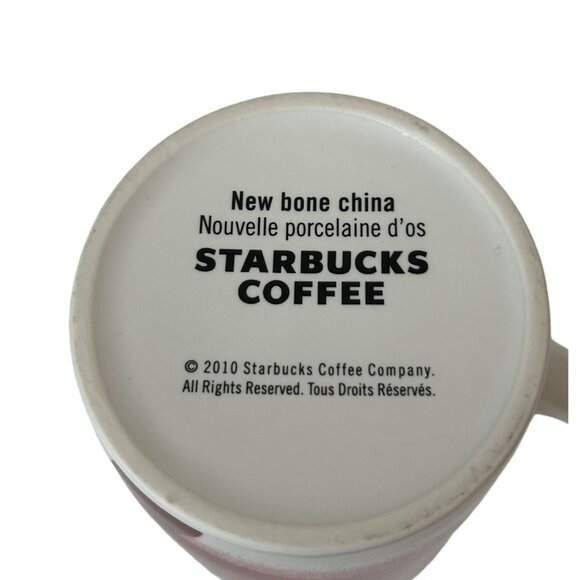 Starbucks 2010 Holiday Mug 10oz New Bone China Red & White Snowflake Design - Picture 4 of 4